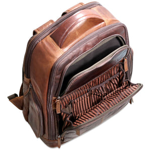 Voyager Tech Backpack #7527 Brown Interior Front