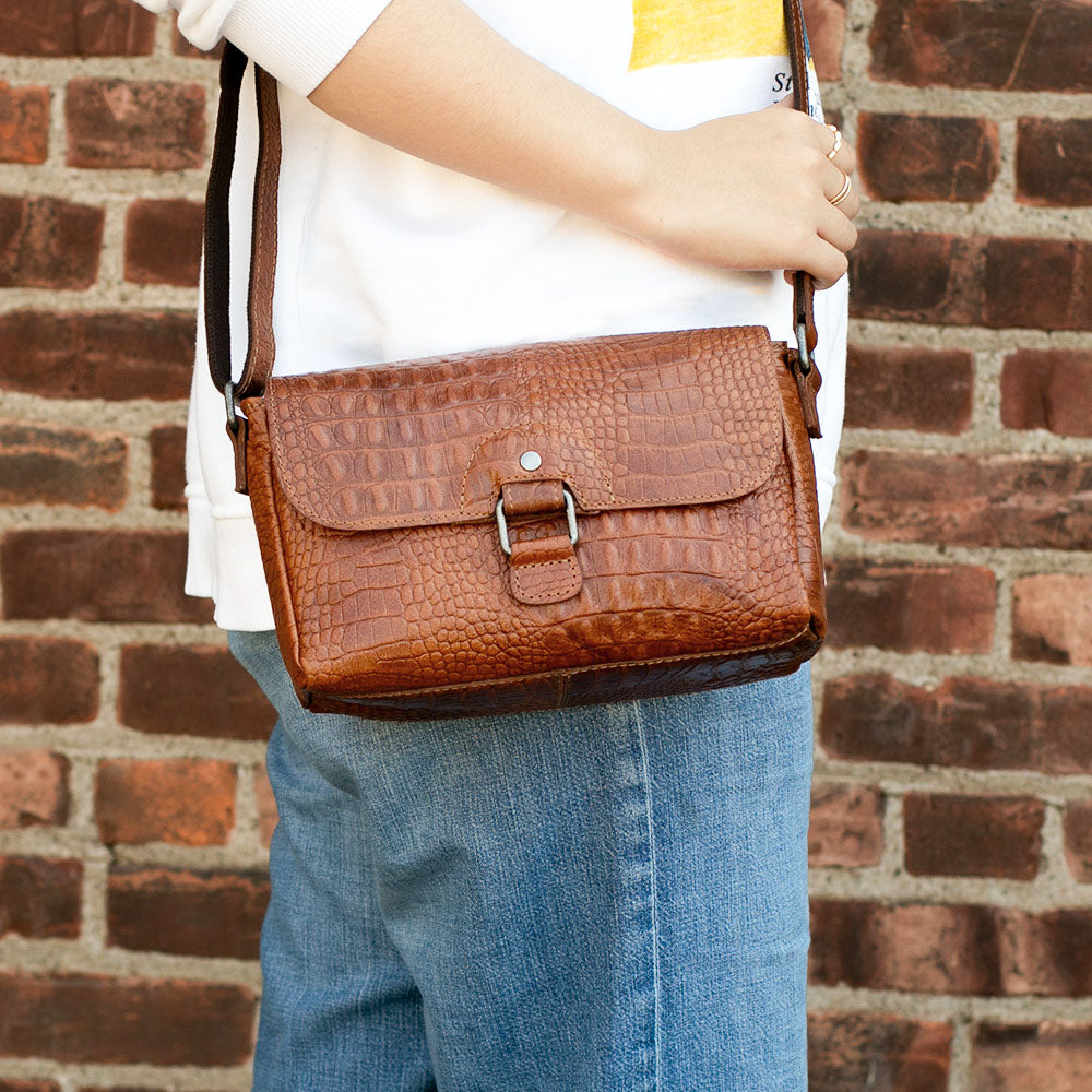 Hornback Croco Emma Petite Crossbody Bag #HB217