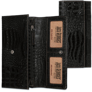 Hornback Croco Clutch Wallet #HB726 Black