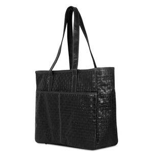 Voyager Woven Uptown Tote Bag #WF916 Black Right Back