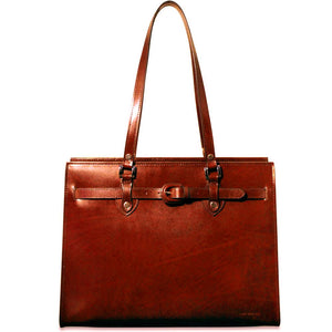 Milano Alexis Business Tote #3886 Cognac Front Face