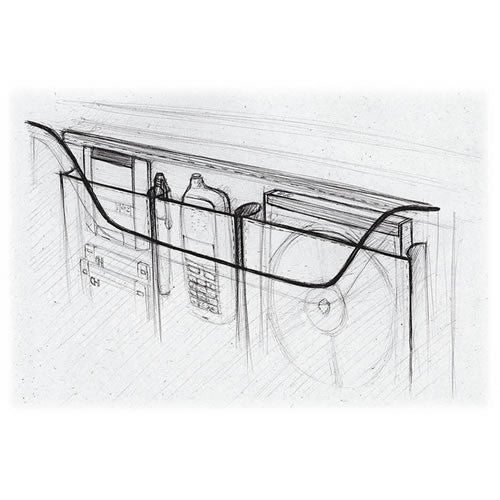 University Professional Leather Briefcase #2456 Black Interior Organizer Sketch