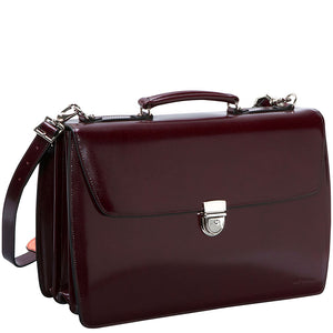 Elements Executive Leather Briefcase #4403 Burgundy Right Front with Strap