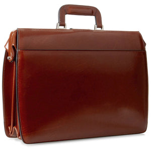 Elements Classic Leather Briefbag #4505 Cognac Left Back