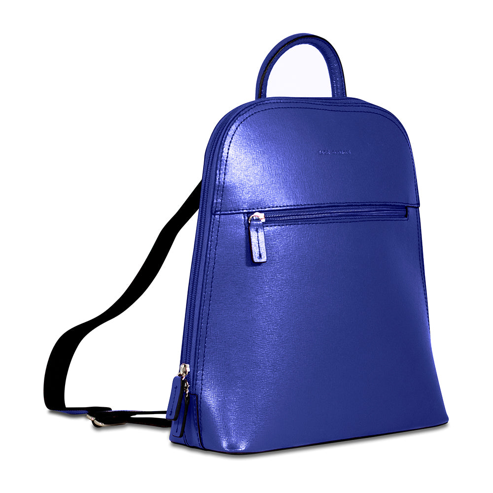 blue leather backpack Chelsea Angela Small Backpack #5835