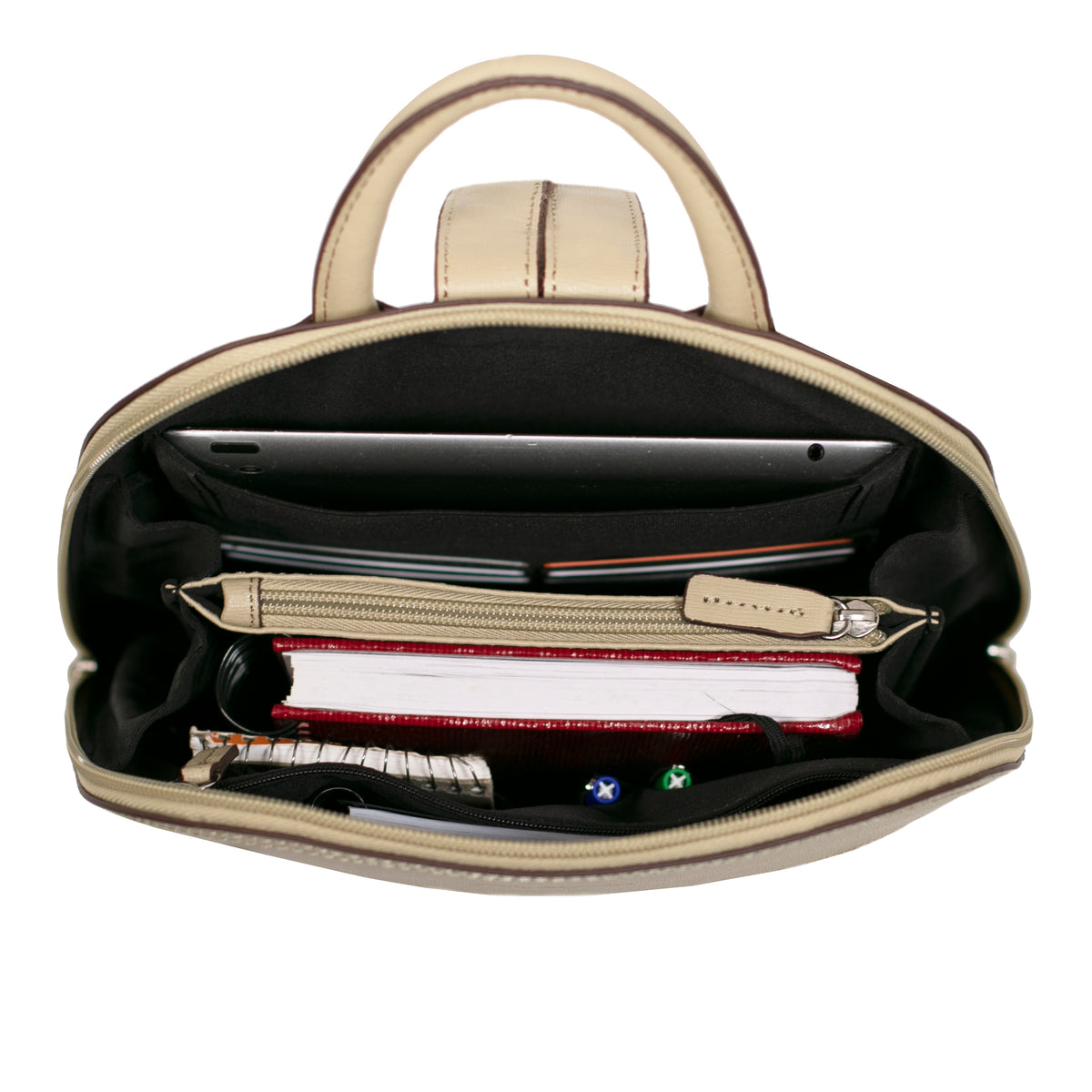 Chelsea Angela Small Backpack #5835 Taupe Interior