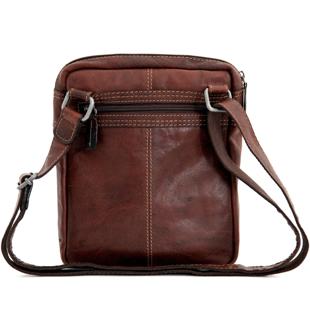Voyager Slim Crossbody #7204 Brown Back
