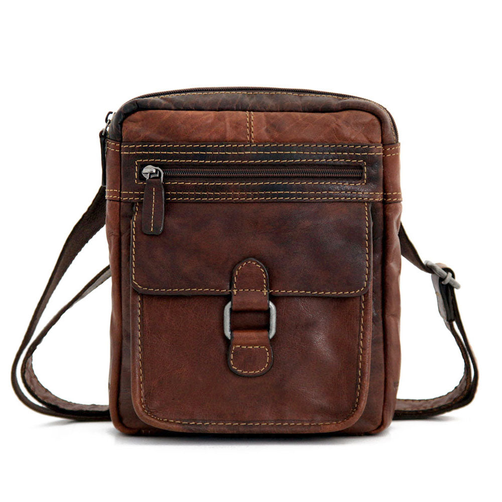 Voyager Slim Crossbody #7204 Brown Front