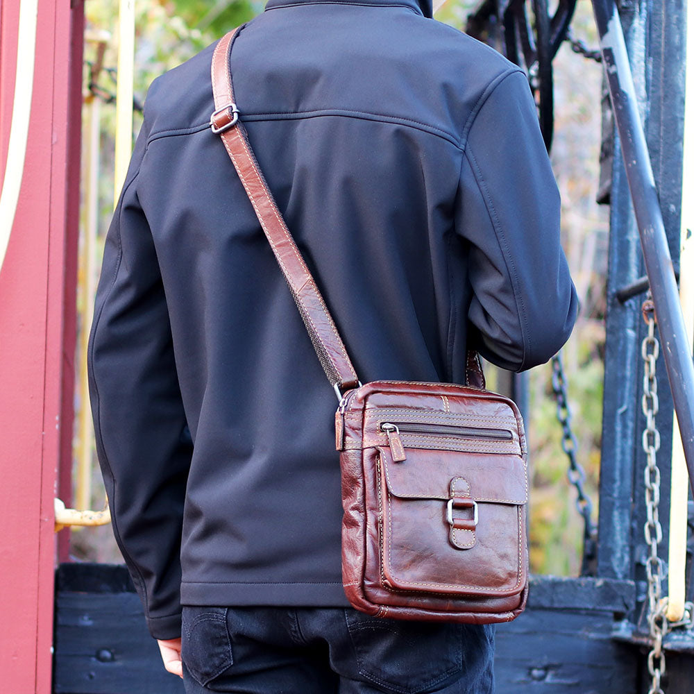 Voyager Slim Crossbody #7204 Brown Lifestyle