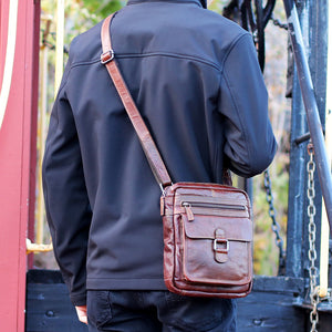 Voyager Slim Crossbody #7204 Brown Lifestyle
