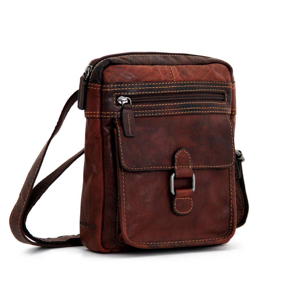 Leather Slim Crossbody Voyager #7204 -Lifetime Warranty | Jack Georges