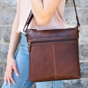 Voyager Large City Crossbody #7299 Brown Lifestyle
