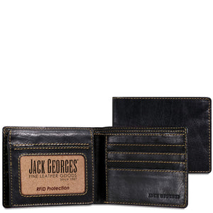 Voyager Bifold Wallet with ID Flap #7302 Black