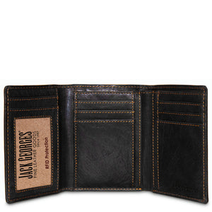 Voyager Tri-Fold Wallet #7305 Black Open