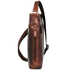 Voyager Crossbody Bag #7312 Brown Left Side