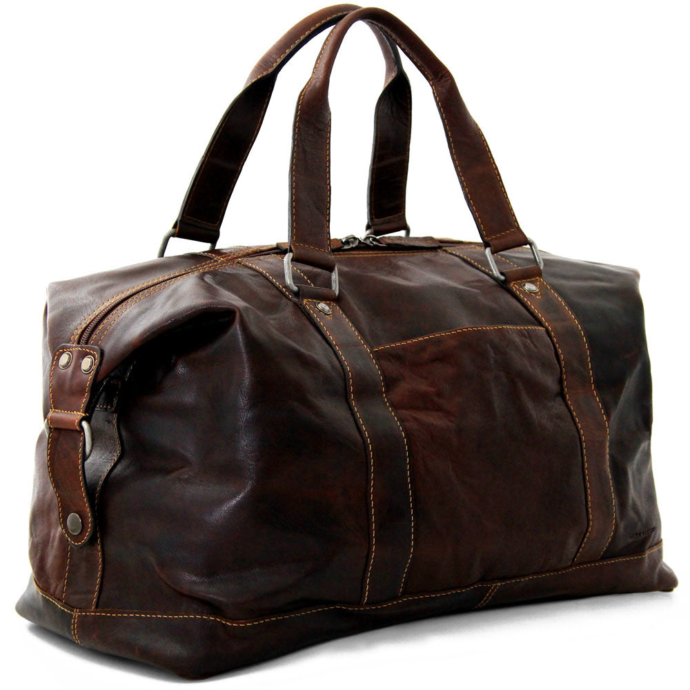 leather gear bag Jack Georges Voyager Duffel Bag Brown