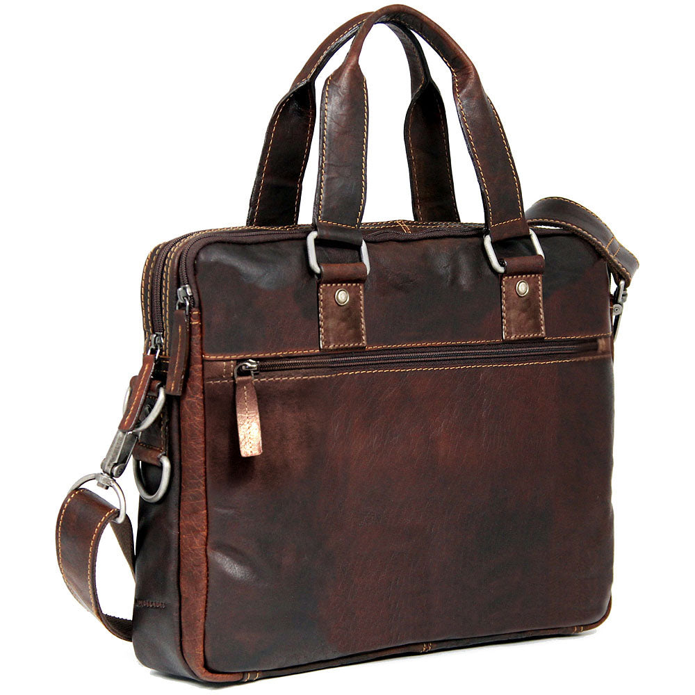 Voyager Professional Zippered Briefcase #7321 Brown Right Front
