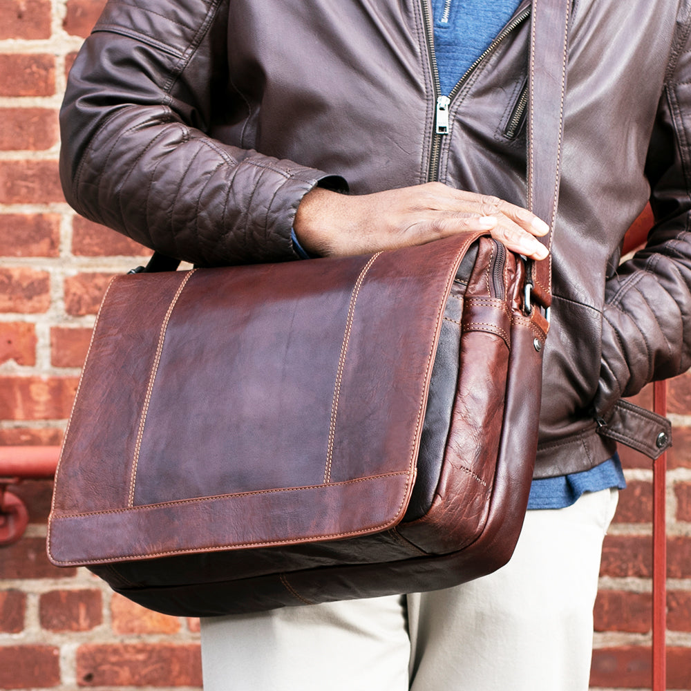 Voyager Large Travel Messenger Bag #7325 Brown Lifestyle