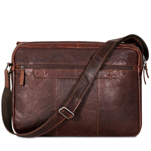 Voyager Large Travel Messenger Bag #7325 Brown Back