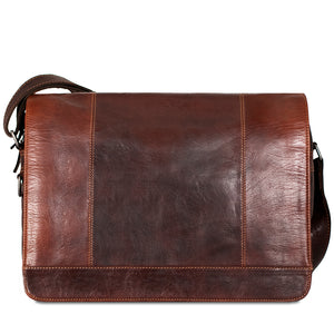 Voyager Large Travel Messenger Bag #7325 Brown Front