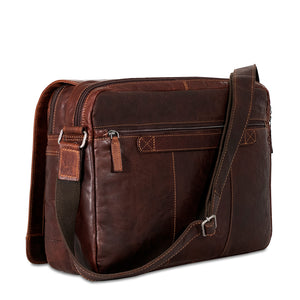 Voyager Large Travel Messenger Bag #7325 Brown Left Back