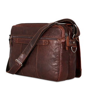Voyager Large Travel Messenger Bag #7325 Brown Right Back
