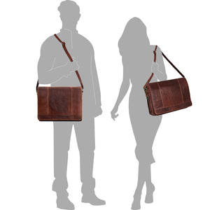 Voyager Large Travel Messenger Bag #7325 Brown Silhouettes