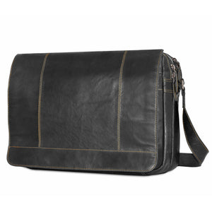 Voyager Large Travel Messenger Bag #7325 Black Left Front