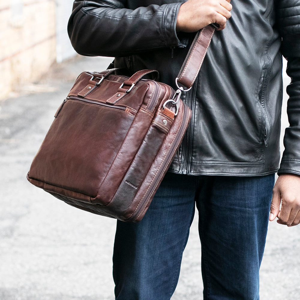 Voyager Large Travel Briefcase #7328 Brown Lifestyle