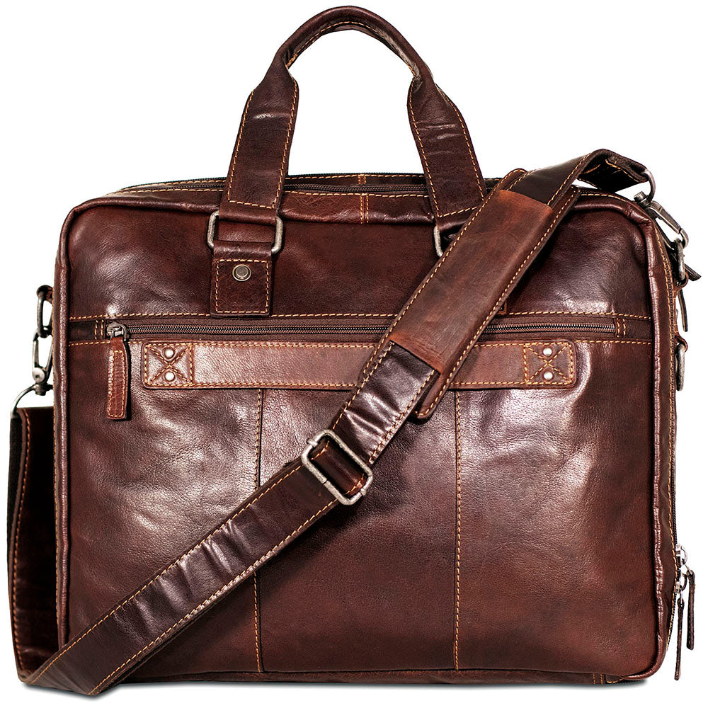 Voyager Large Travel Briefcase #7328 Brown Back