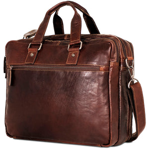 Voyager Large Travel Briefcase #7328 Brown Left Front