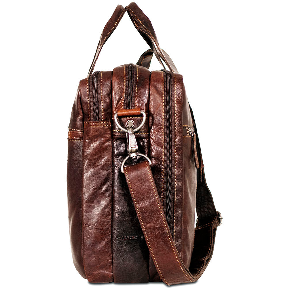 Voyager Large Travel Briefcase #7328 Brown Left Side