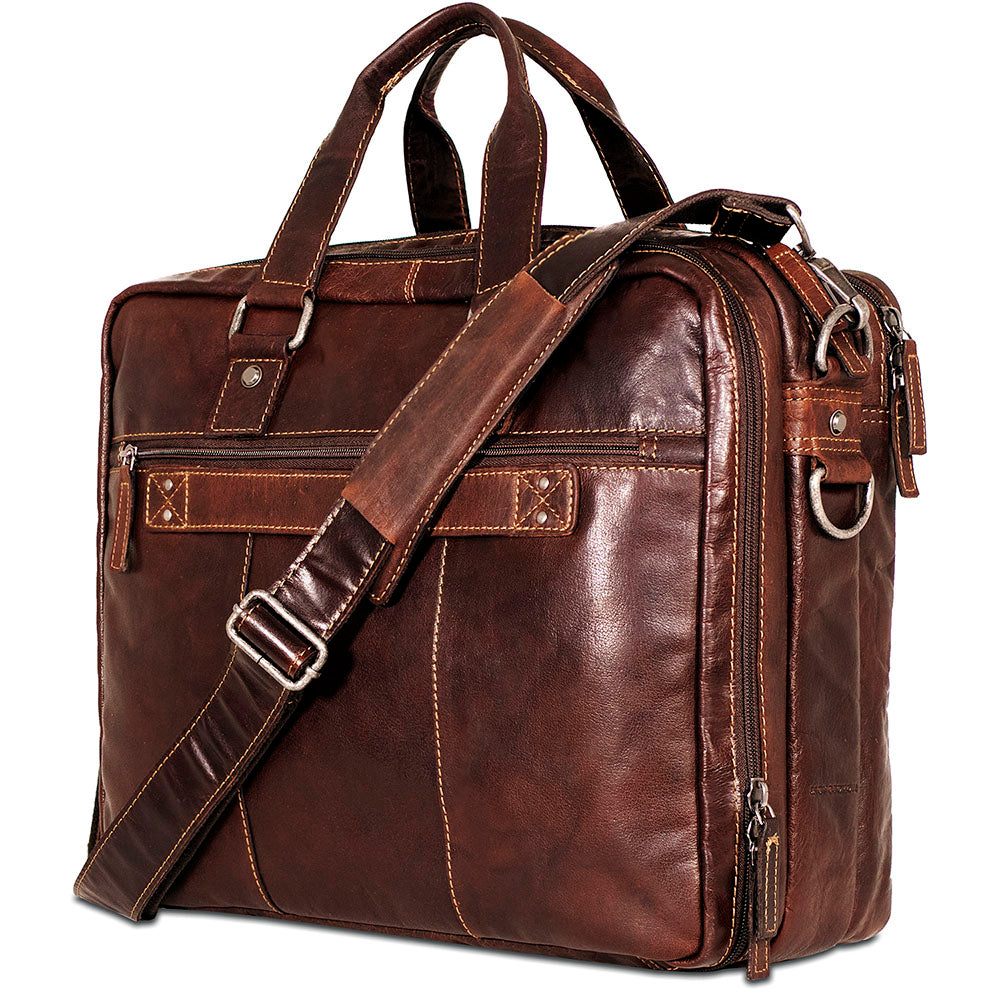 Voyager Large Travel Briefcase #7328 Brown Right Back