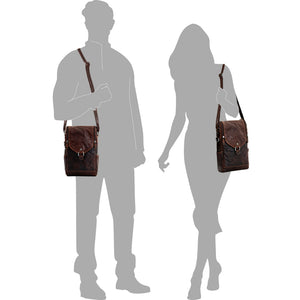 Voyager Crossbody Messenger & Wine Bag #7513 Brown Silhouettes