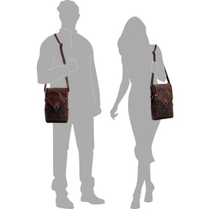 Voyager Crossbody Messenger & Wine Bag #7513 Brown Silhouettes
