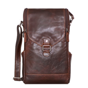 Voyager Crossbody Messenger & Wine Bag #7513 Brown Front