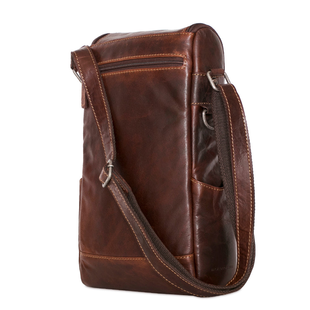 Voyager Crossbody Messenger & Wine Bag #7513 Brown Right Back