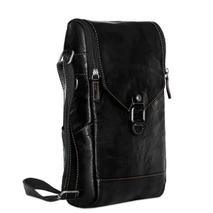 Voyager Crossbody Messenger & Wine Bag #7513 Black Left Front
