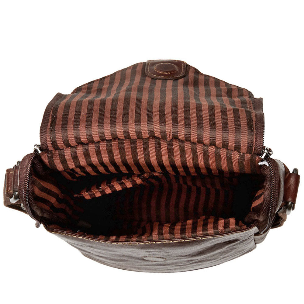Voyager Crossbody Messenger & Wine Bag #7513 Brown Interior