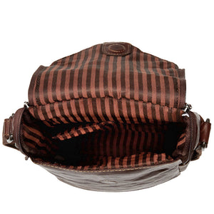 Voyager Crossbody Messenger & Wine Bag #7513 Brown Interior