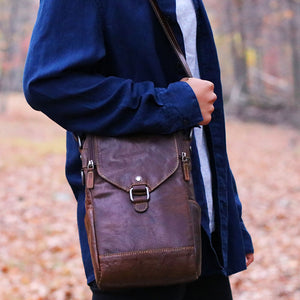 Voyager Crossbody Messenger & Wine Bag #7513 Brown Lifestyle