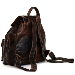 Voyager Drawstring Backpack #7517 Brown Left Back