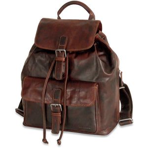 Voyager Drawstring Backpack #7517 Brown Left Front