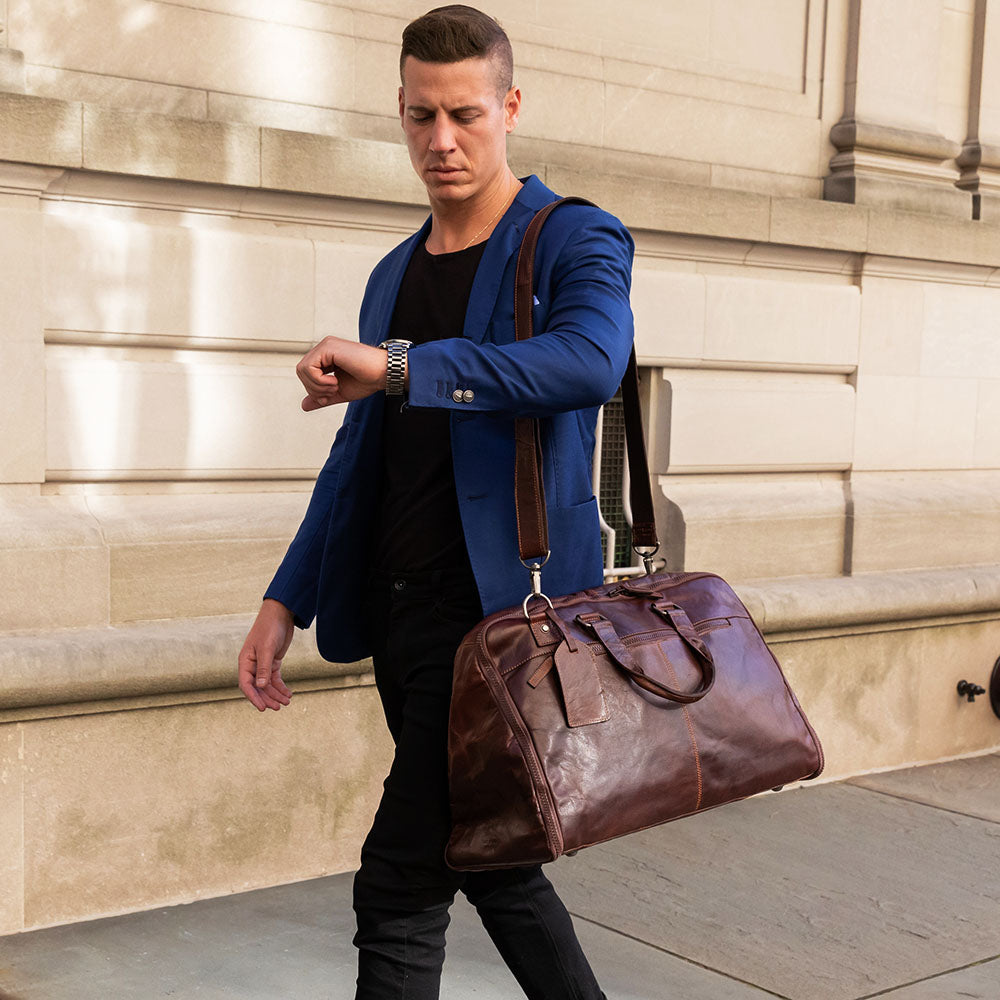 Voyager Large Convertible Valet Bag #7550 Brown Lifestyle