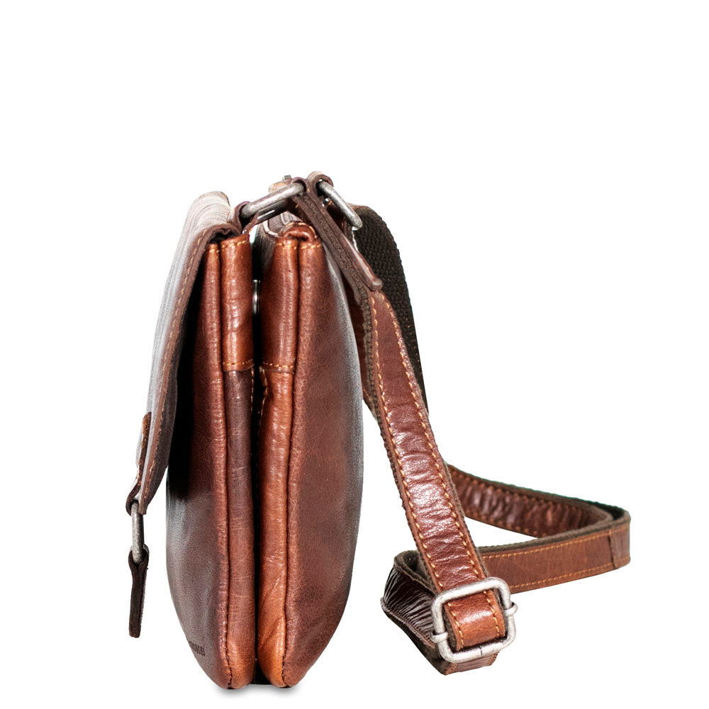 Voyager Wallet on a String #7672 Brown Left Side