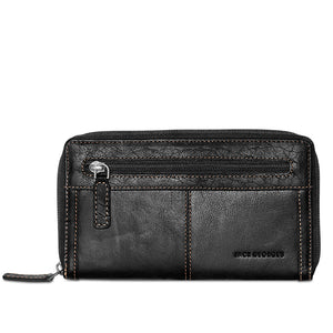 Voyager Large Zip-Around Travel Wallet 7724 Black Front