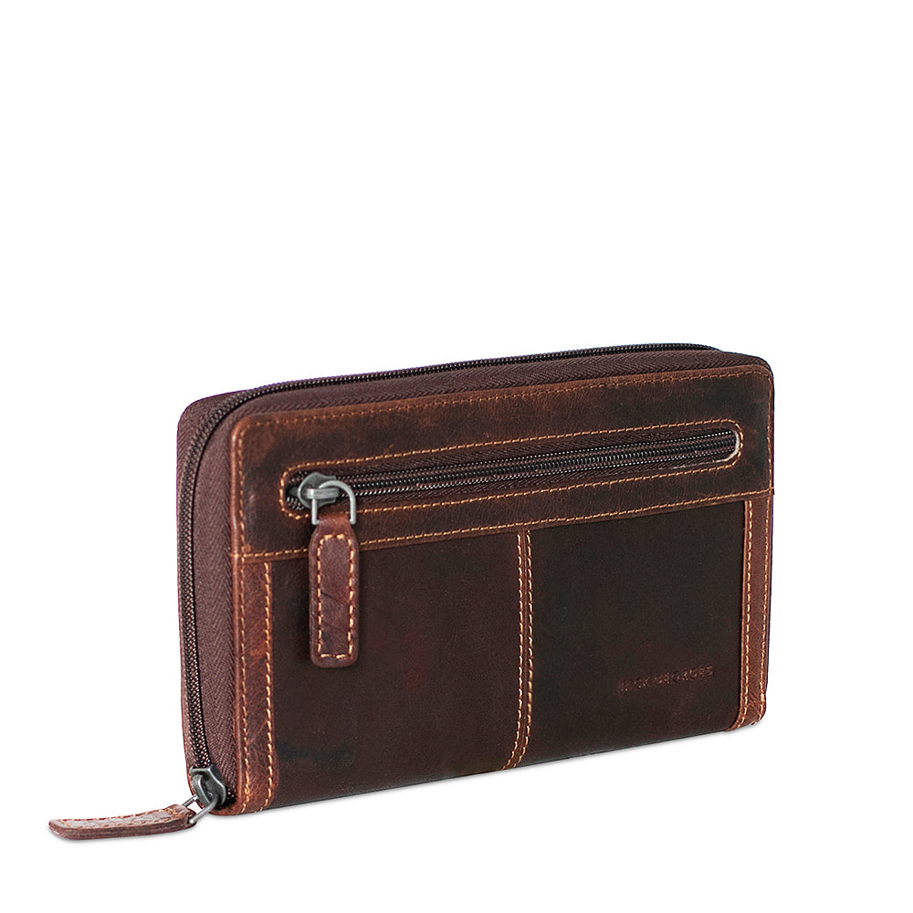 Voyager Large Zip-Around Travel Wallet 7724 Brown Right Front