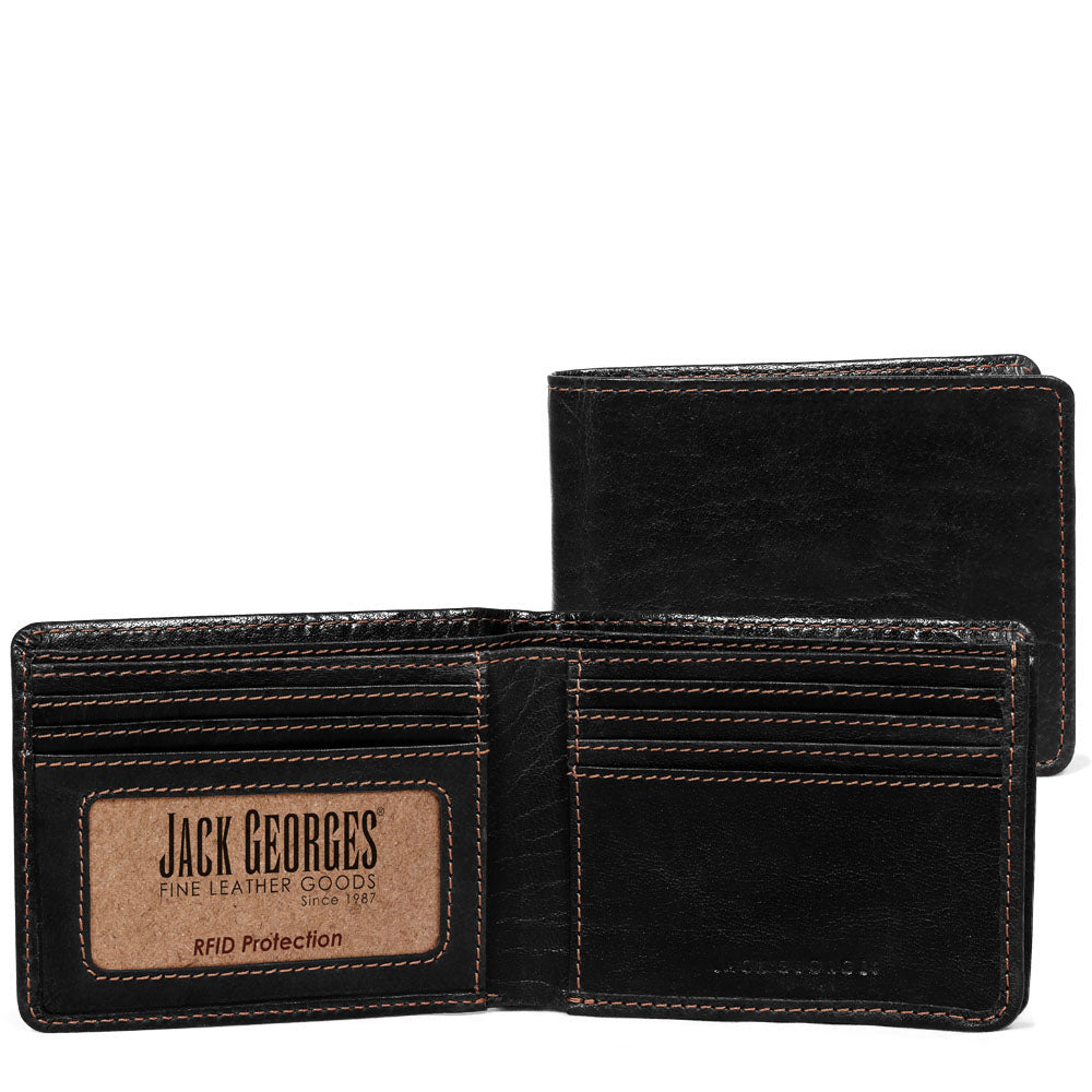 Voyager Bifold Wallet with Gusseted Currency Pocket #7731 Black
