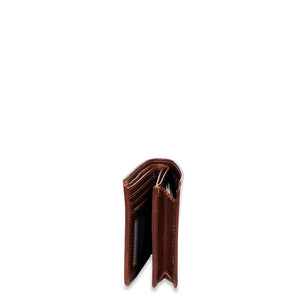 Voyager Bifold Wallet with Gusseted Currency Pocket #7731 Brown Closed