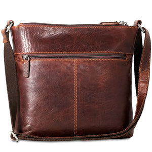 Voyager Zippered Crossbody Hobo Bag #7832 Brown Back
